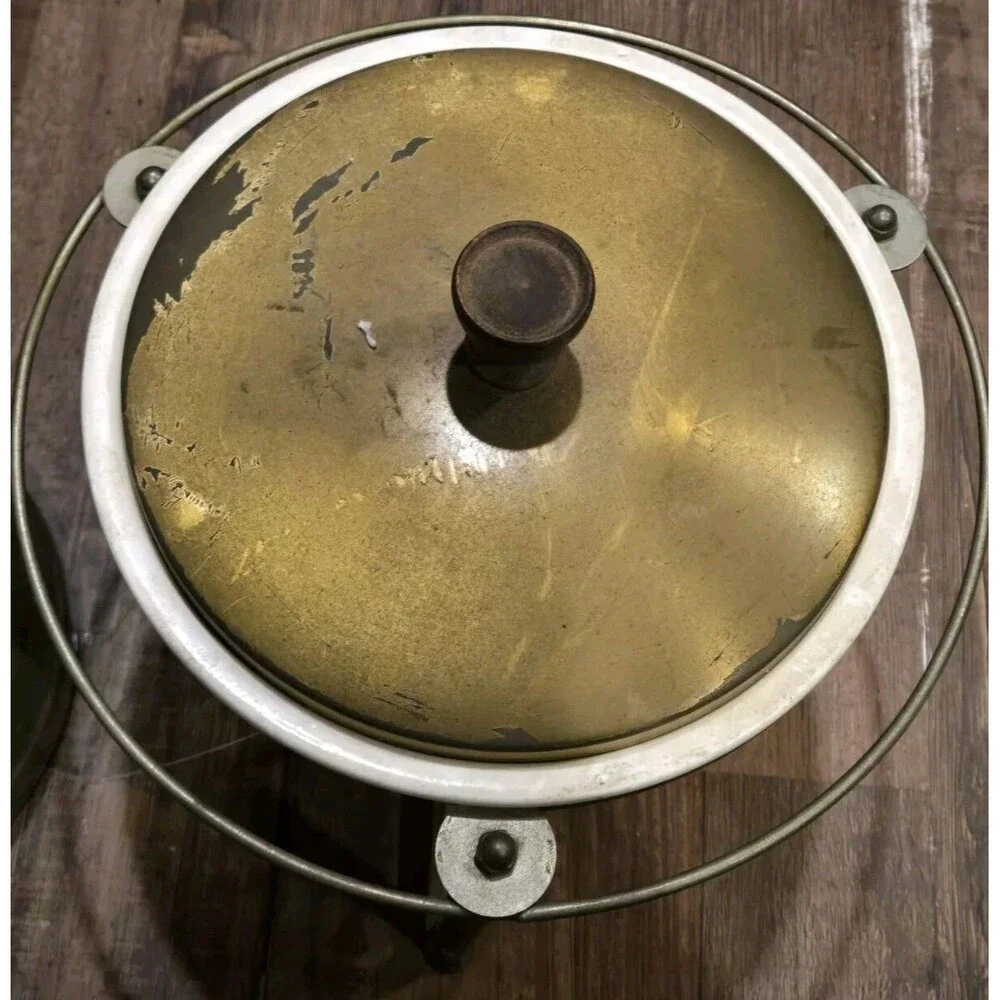 Fiestaware Kitchen Kraft Vintage Ovenserve Ivory Bowl  In Warming Chafing Stand